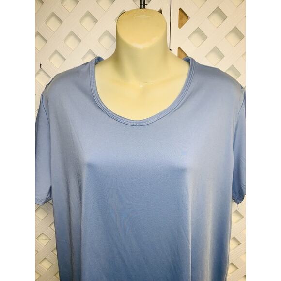 2XL RE Real Essentials Womens S S Round Neck T-Shirt Periwinkle Workout - Picture 5 of 12